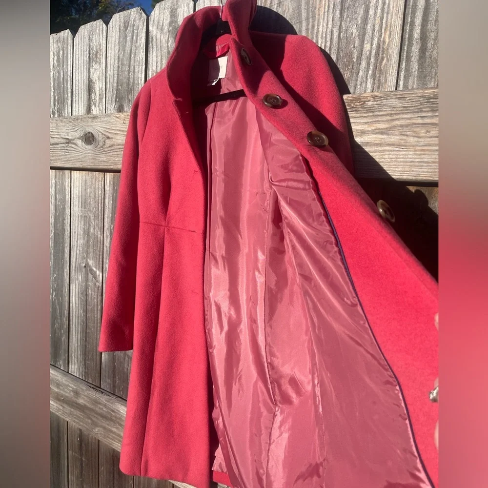 J Crew Uptown Ruffle Car Coat Women's Salmon Pink Coat Size 0 - Picture 14 of 16
